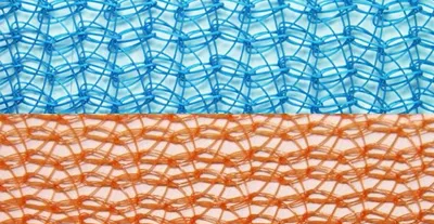 сетка фасадная голубая оранжевая